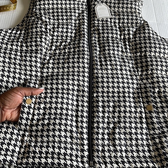⏳♻️🆕 New Charter Club Houndstooth Print Puffer Vest Jacket size Large - Picture 12 of 17